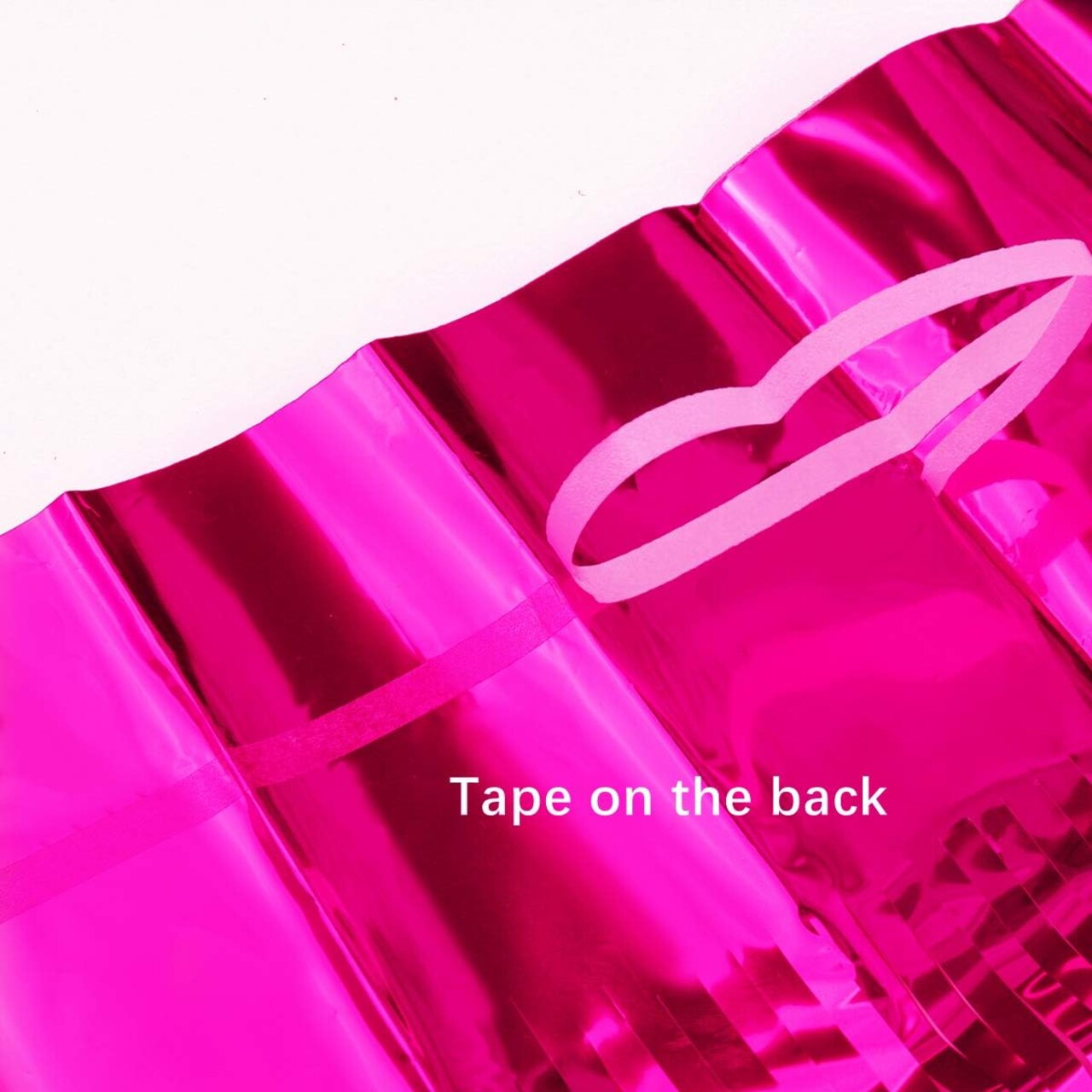 2-Pack Hot Pink Metallic Tinsel Foil Fringe Curtains 3.2x8.2ft Party Backdrop